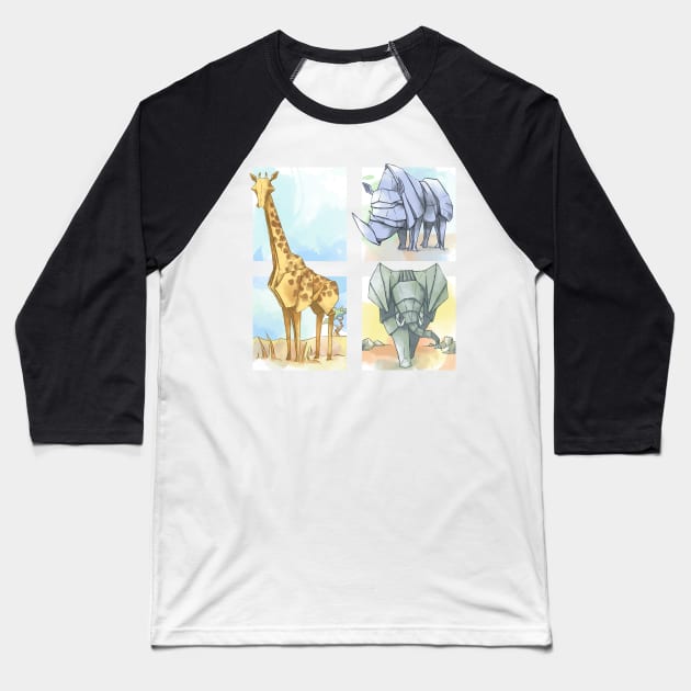 Origami Africa Baseball T-Shirt by AniaArtNL